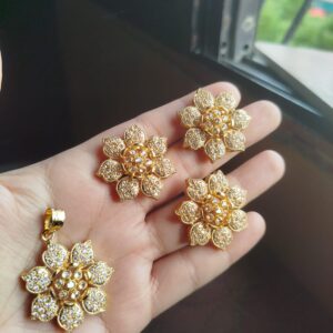 combo set with chain zircon