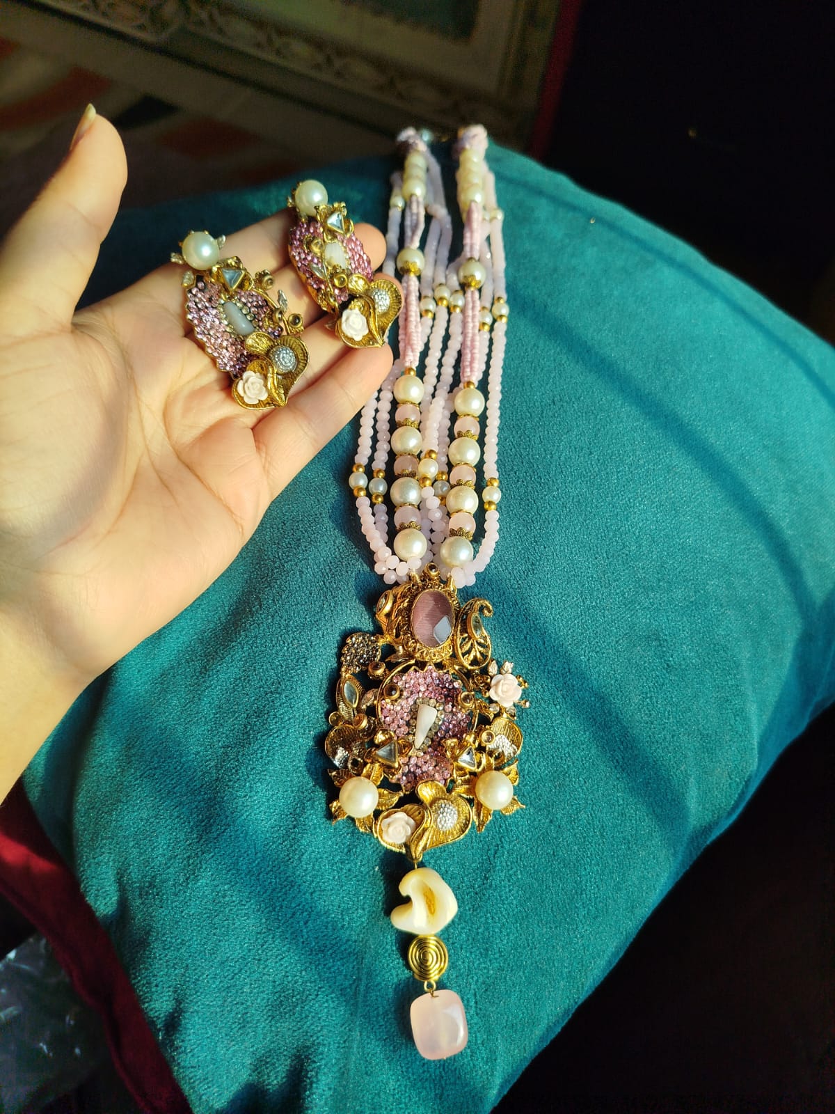 Pink Mala set Turkish designer