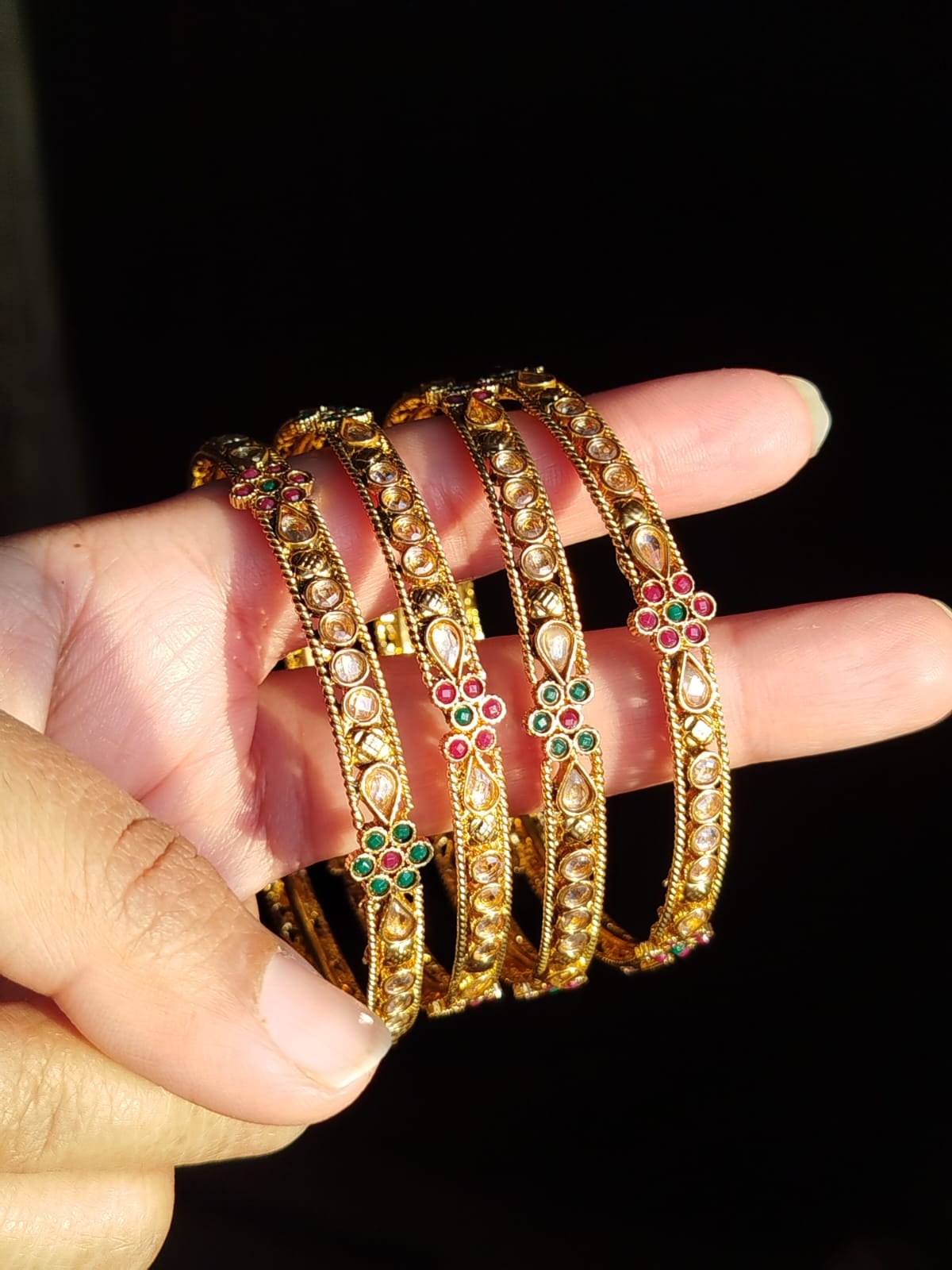 Polki kundun bangles